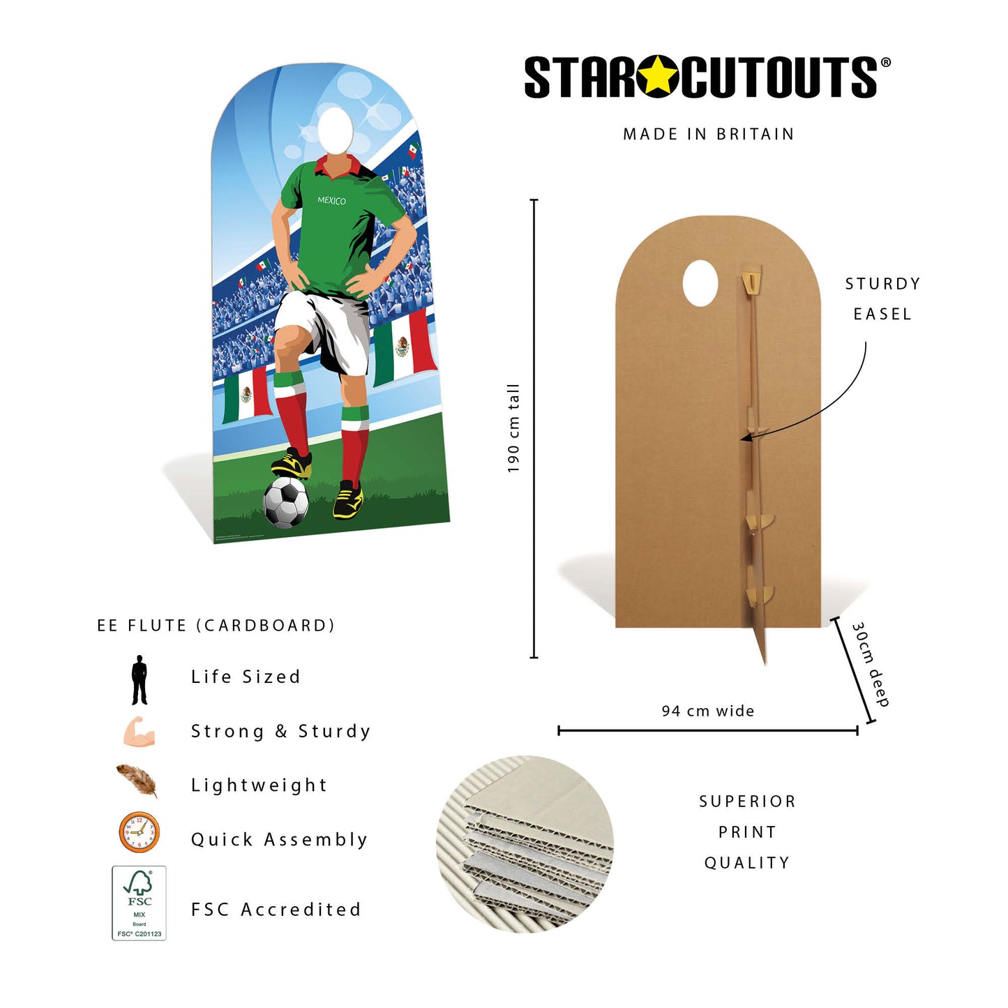 SC4938 Mexico World Cup 2026 Football World Tournament Cup  Stand-in Cardboard Cutout Height 190cm