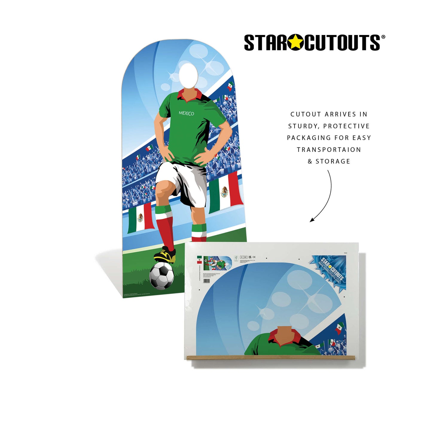 SC4938 Mexico World Cup 2026 Football World Tournament Cup  Stand-in Cardboard Cutout Height 190cm