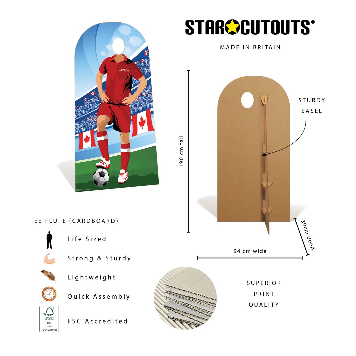 SC4939 Canada World Cup 2026 Football World Tournament Cup Stand-in Cardboard Cutout Height 190cm