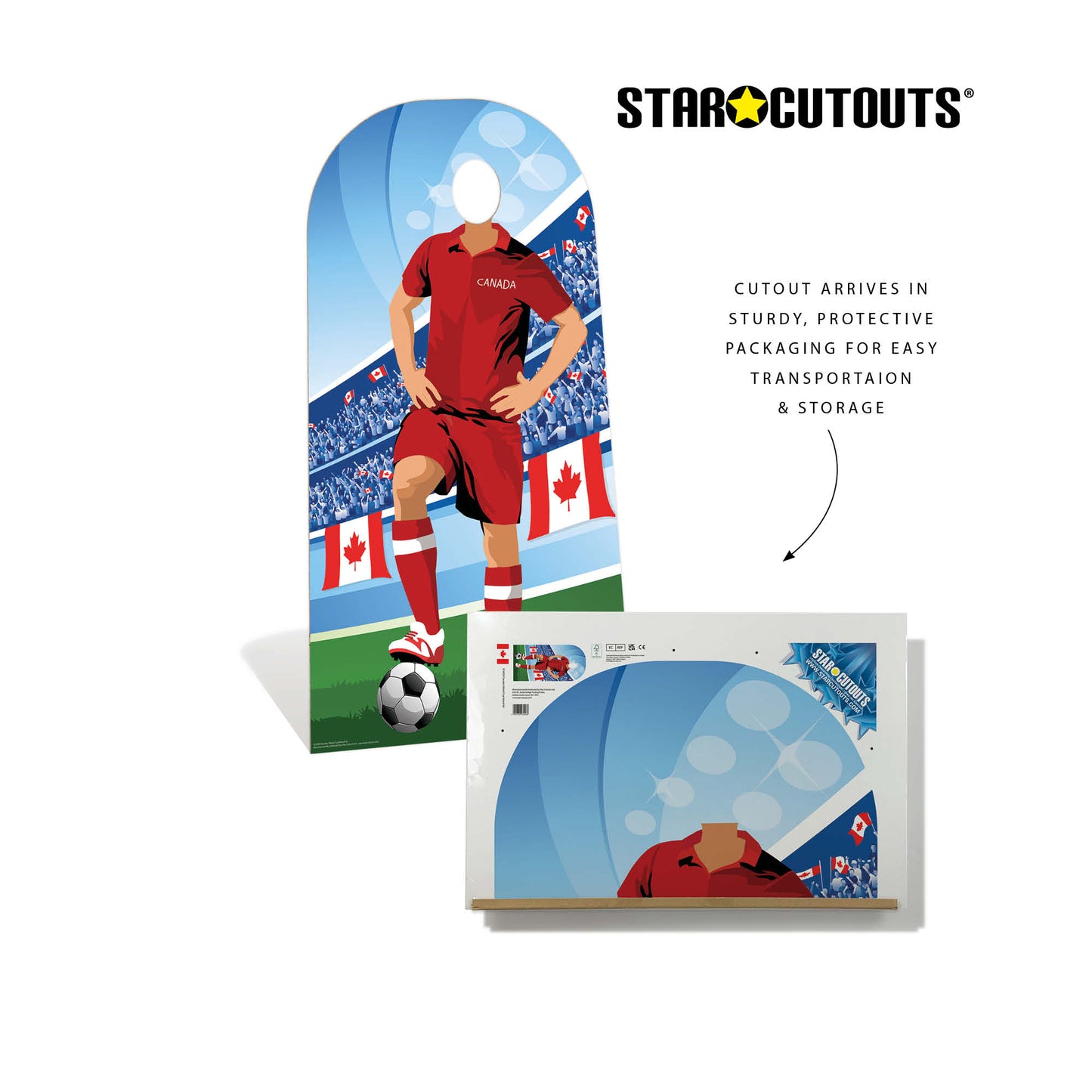SC4939 Canada World Cup 2026 Football World Tournament Cup Stand-in Cardboard Cutout Height 190cm