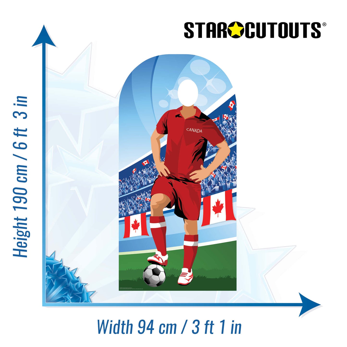 SC4939 Canada World Cup 2026 Football World Tournament Cup Stand-in Cardboard Cutout Height 190cm