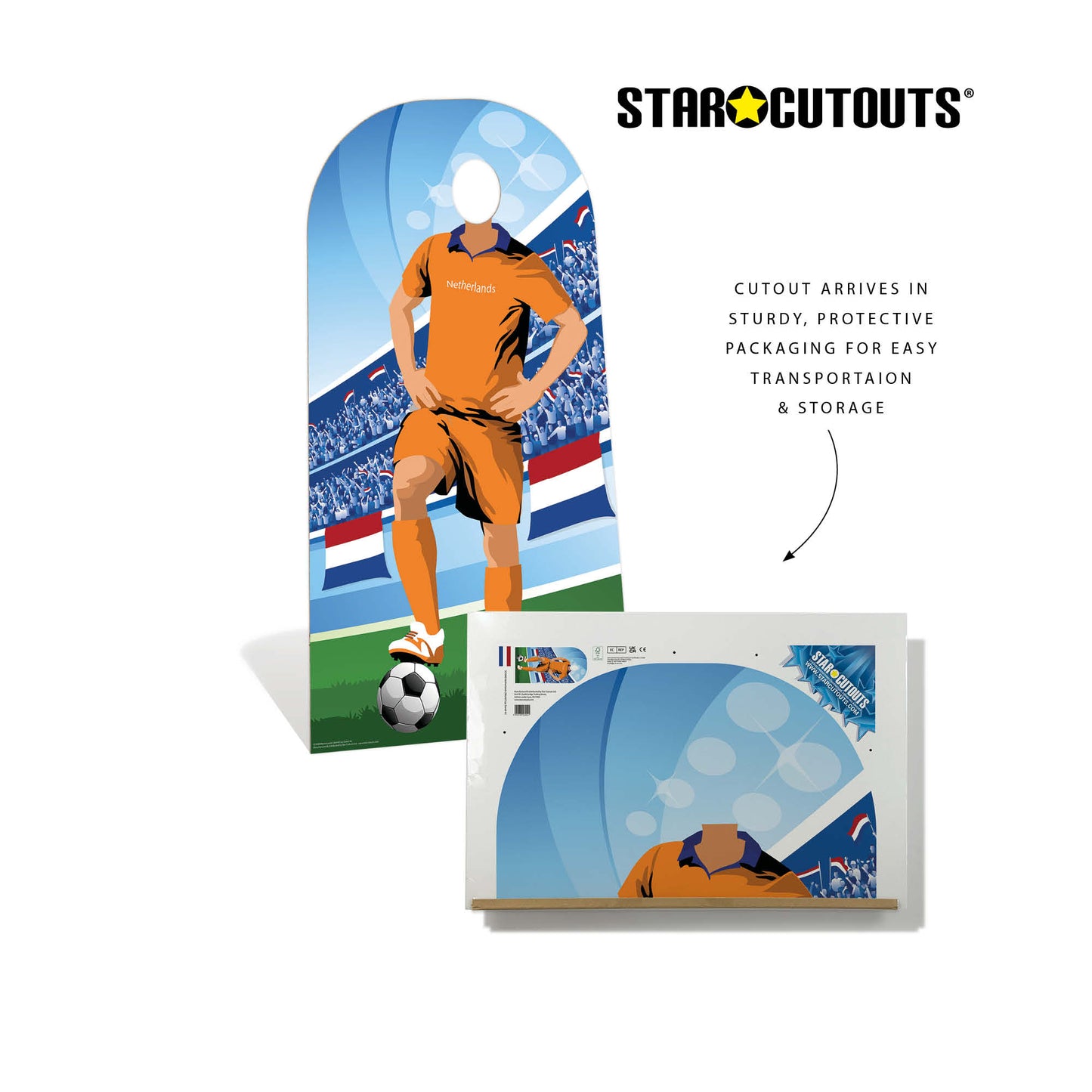 SC4940 Netherlands World Cup 2026  Football World Tournament Cup Stand-in Cardboard Cutout Height 190cm