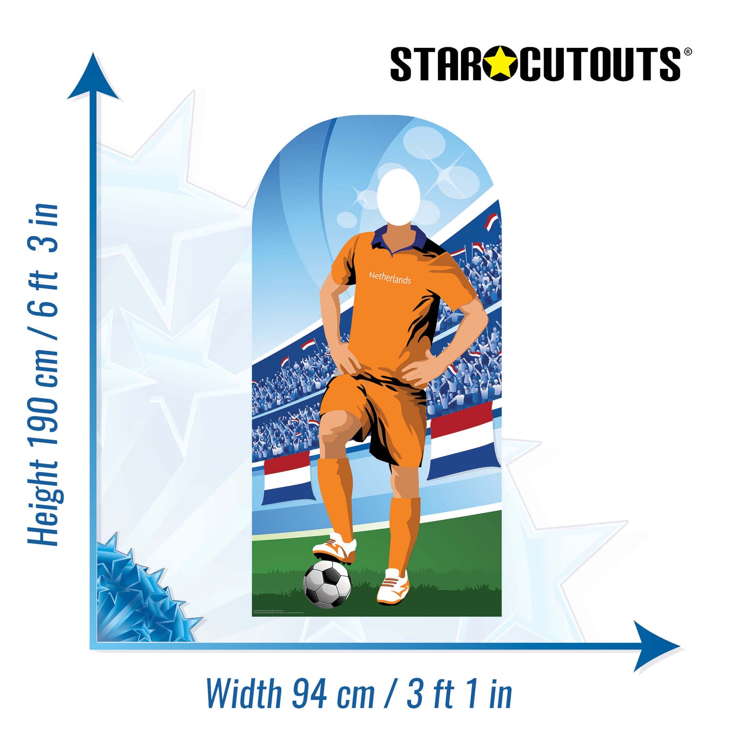 SC4940 Netherlands World Cup 2026  Football World Tournament Cup Stand-in Cardboard Cutout Height 190cm