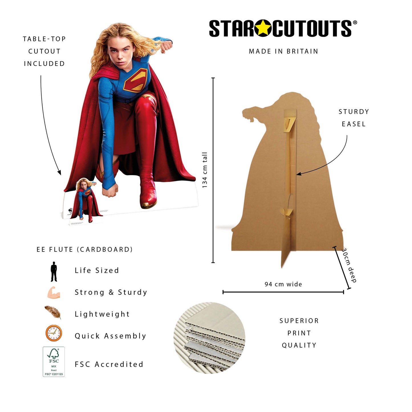 SC4941 Supergirl Crouch / Kara Zor-El  Milly Alcock Find Your Place Cardboard Cutout Height 134cm