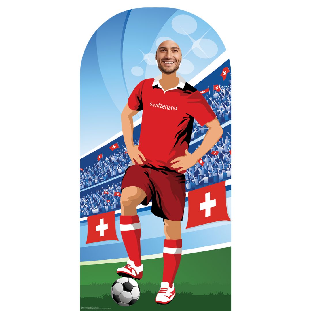SC4942 Switzerland World Cup 2026  Football World Tournament Cup Stand-in Cardboard Cutout Height 190cm