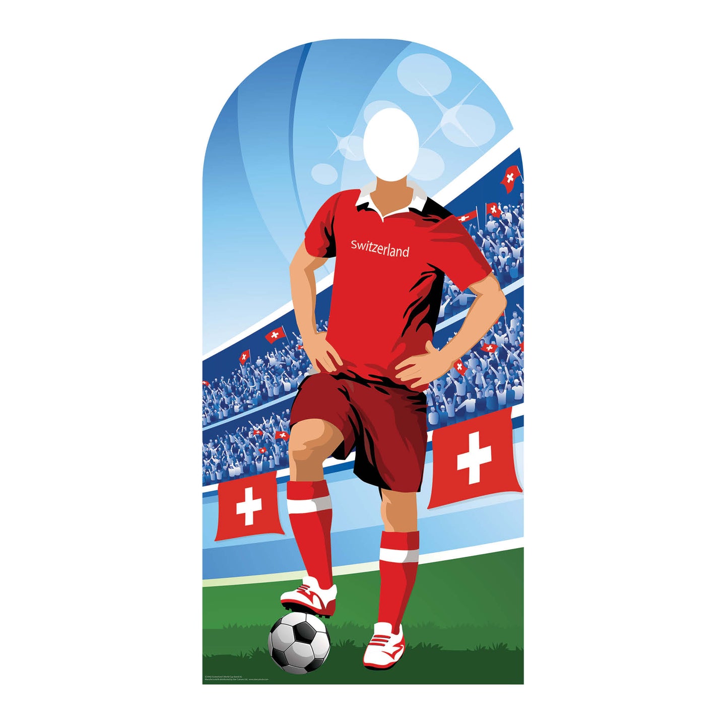 SC4942 Switzerland World Cup 2026  Football World Tournament Cup Stand-in Cardboard Cutout Height 190cm