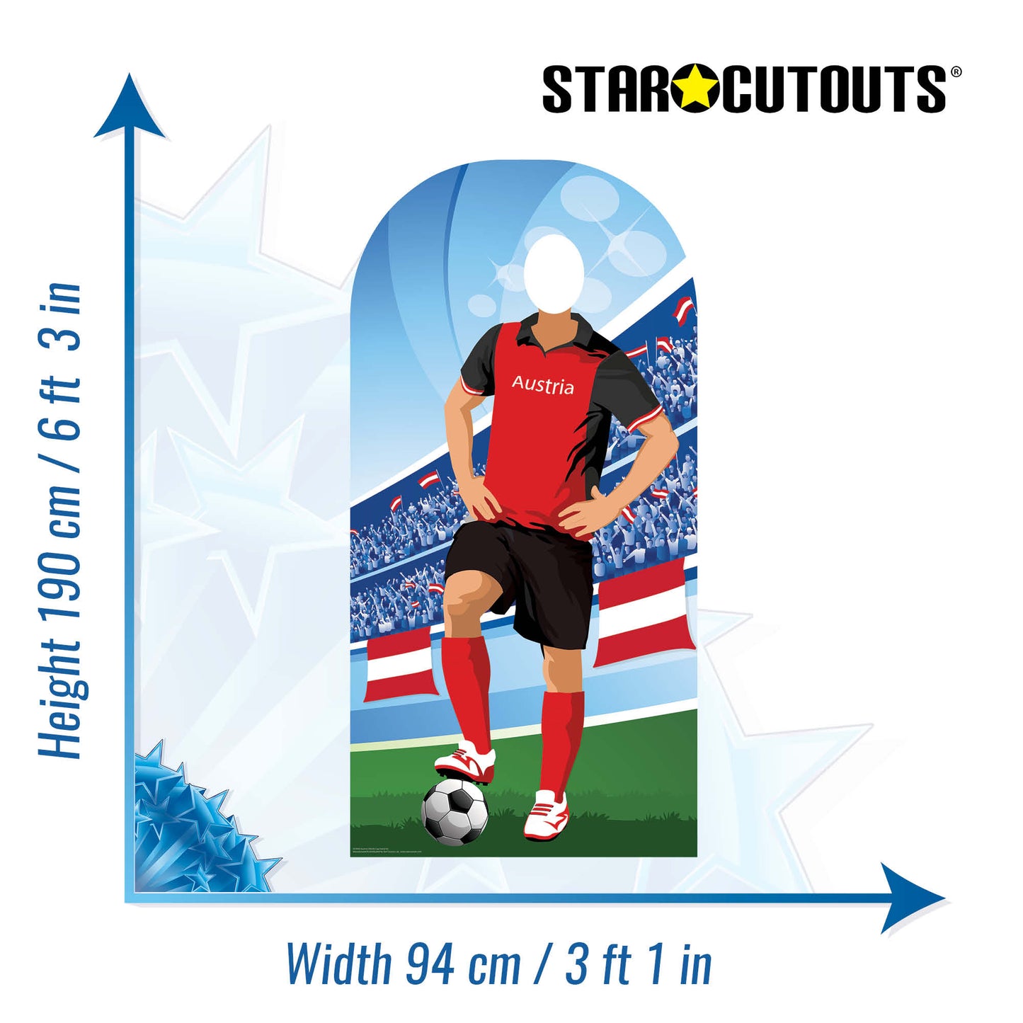 SC4943 Austria World Cup 2026 Football World Tournament Cup Stand-in Cardboard Cutout Height 190cm
