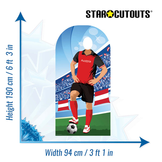 SC4943 Austria World Cup 2026 Football World Tournament Cup Stand-in Cardboard Cutout Height 190cm
