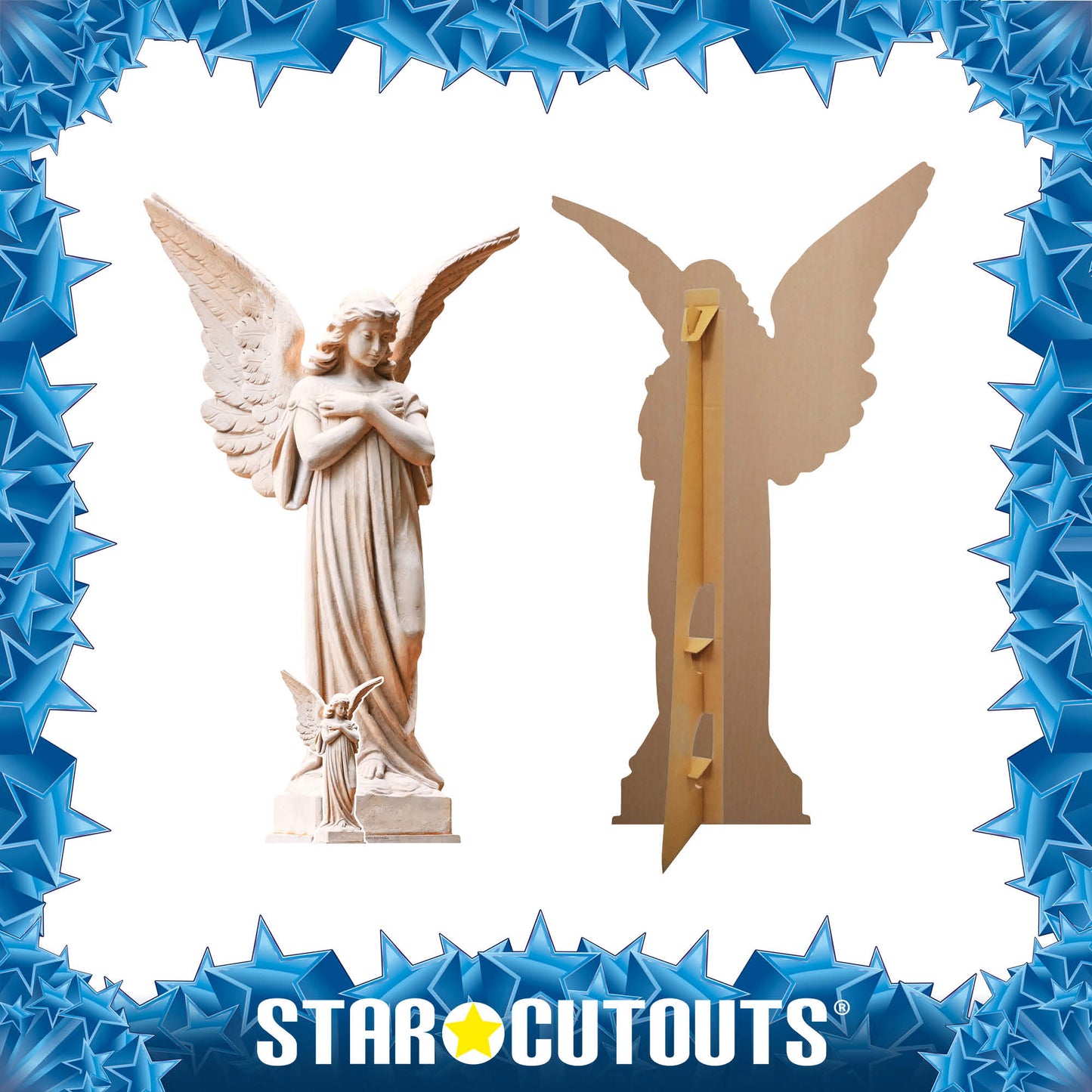 SC4953 Angel White Stone Statue Cardboard Cutout Height 163cm Includes Desktop
