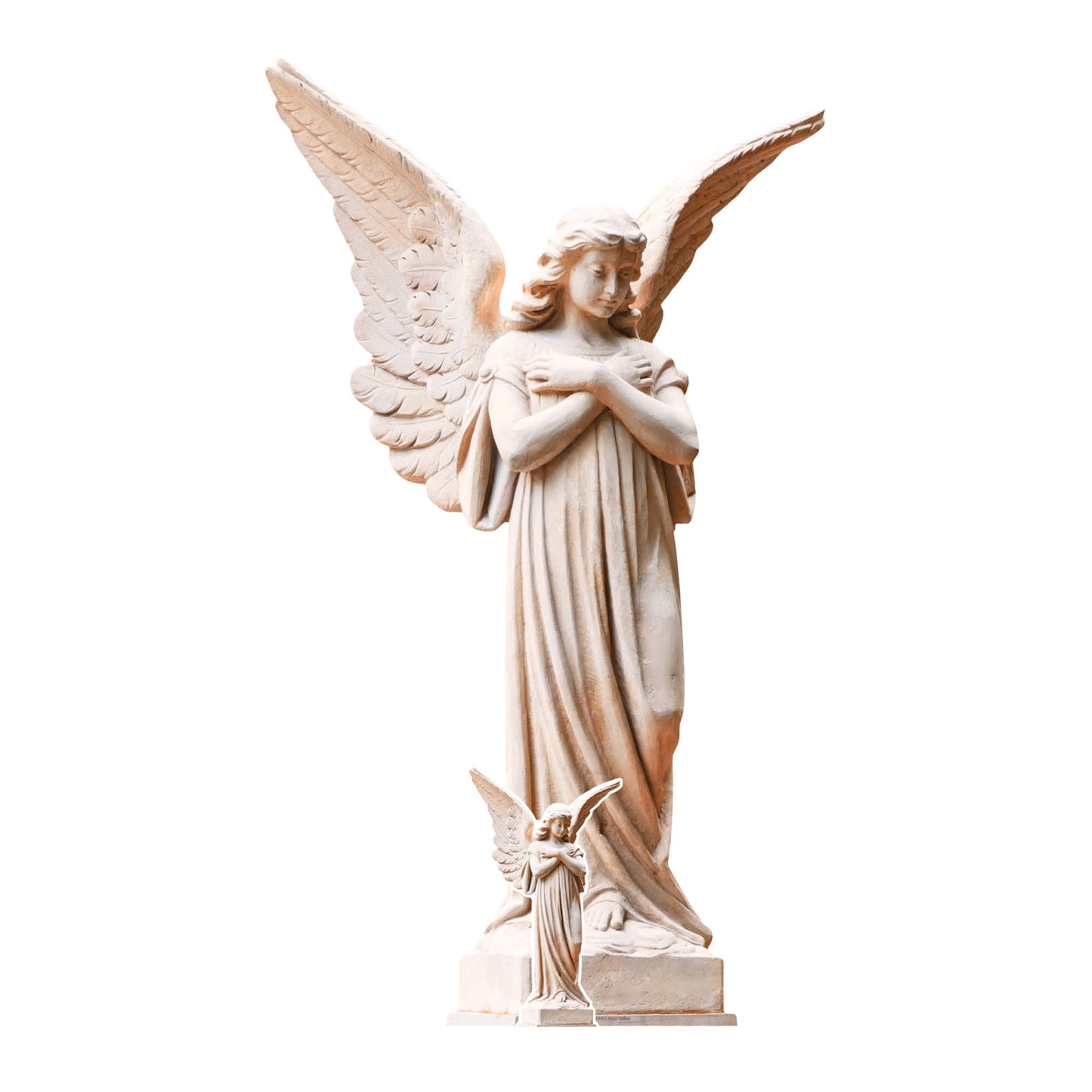 SC4953 Angel White Stone Statue Cardboard Cutout Height 163cm Includes Desktop