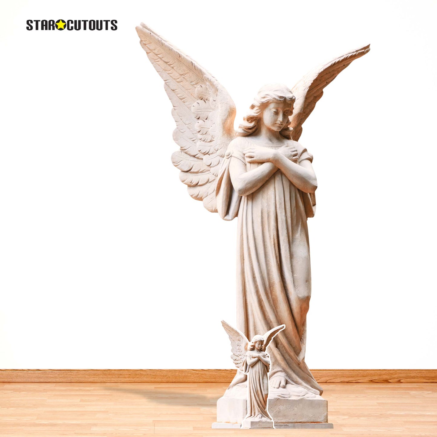 SC4953 Angel White Stone Statue Cardboard Cutout Height 163cm Includes Desktop