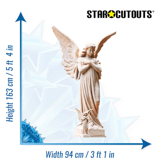 SC4953 Angel White Stone Statue Cardboard Cutout Height 163cm Includes Desktop