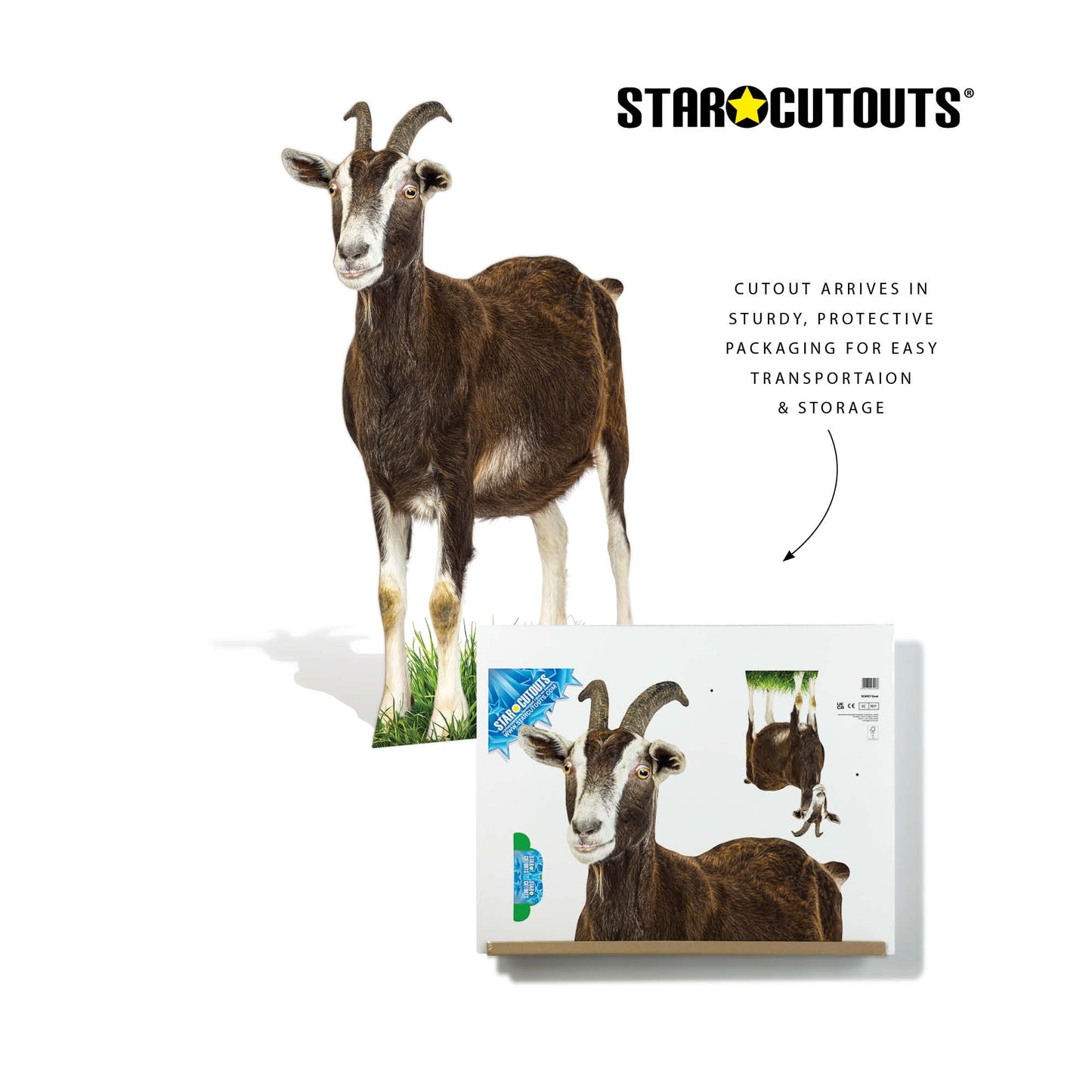 SC4957 Goat Farm Animal Cardboard Cutout Height 133cm Includes Desktop