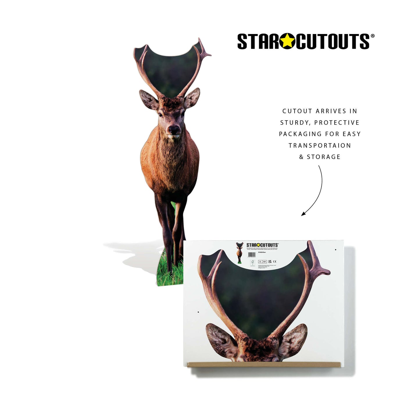 SC4958 Deer British Countryside Cardboard Cutout Height 196cm Includes Desktop