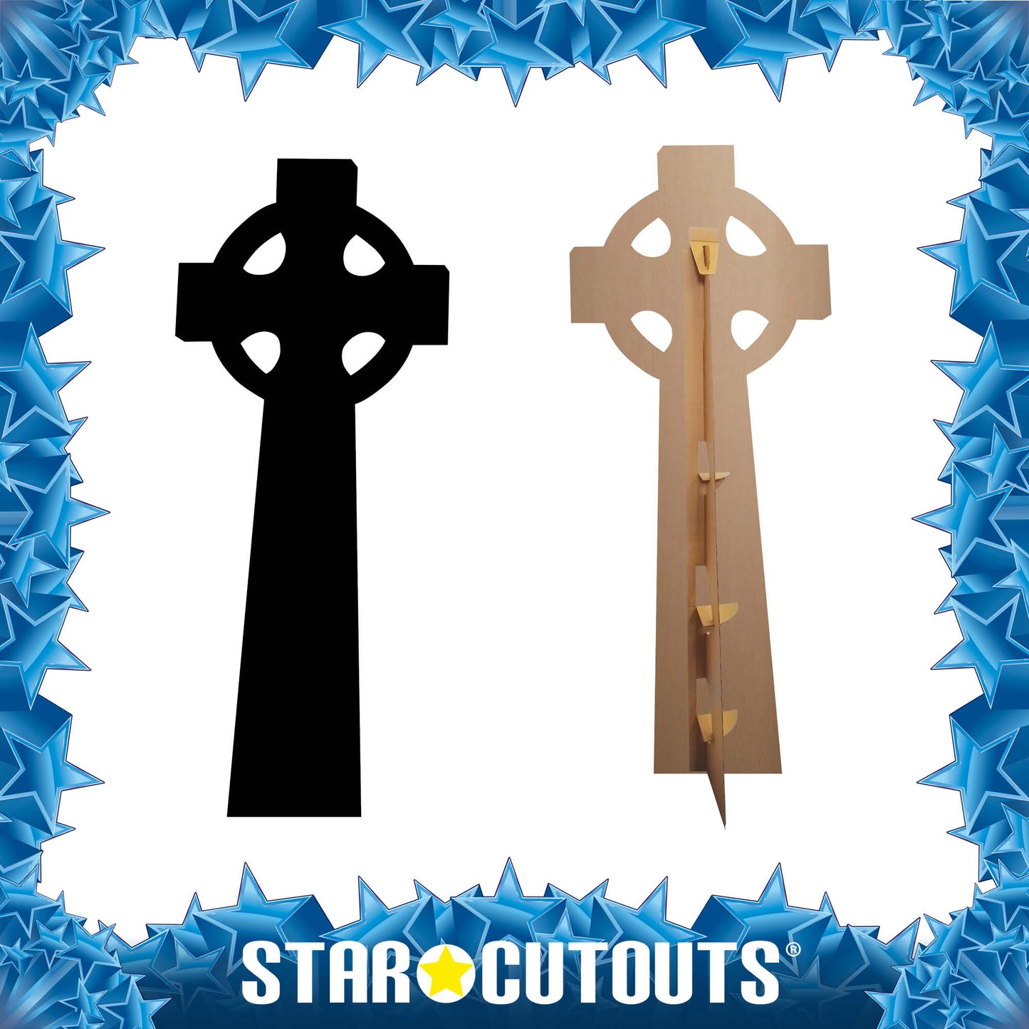 SC4959 Celtic Cross Black Silhouette Cardboard Cutout Height 174cm