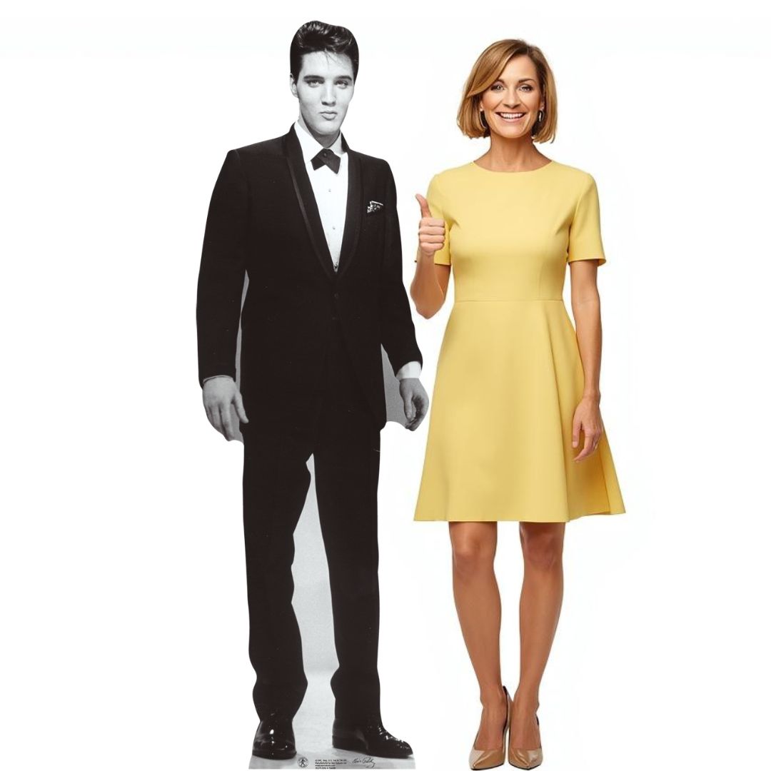 SC576 Elvis Presley Tuxedo Cardboard Cut Out Height 178cm