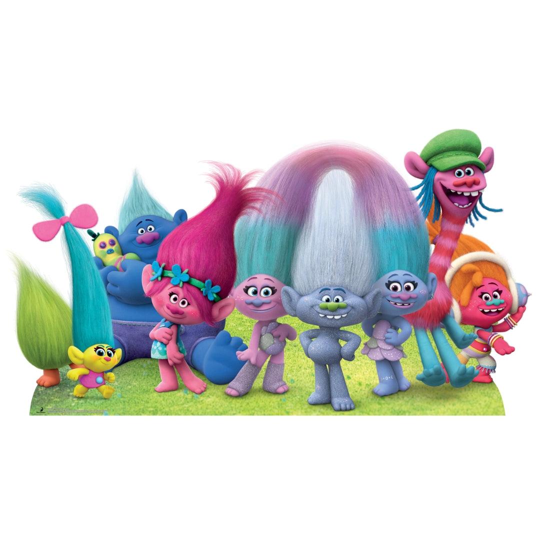 SC931 Trolls True Colours Group Cutout Cardboard Cut Out Height 81cm
