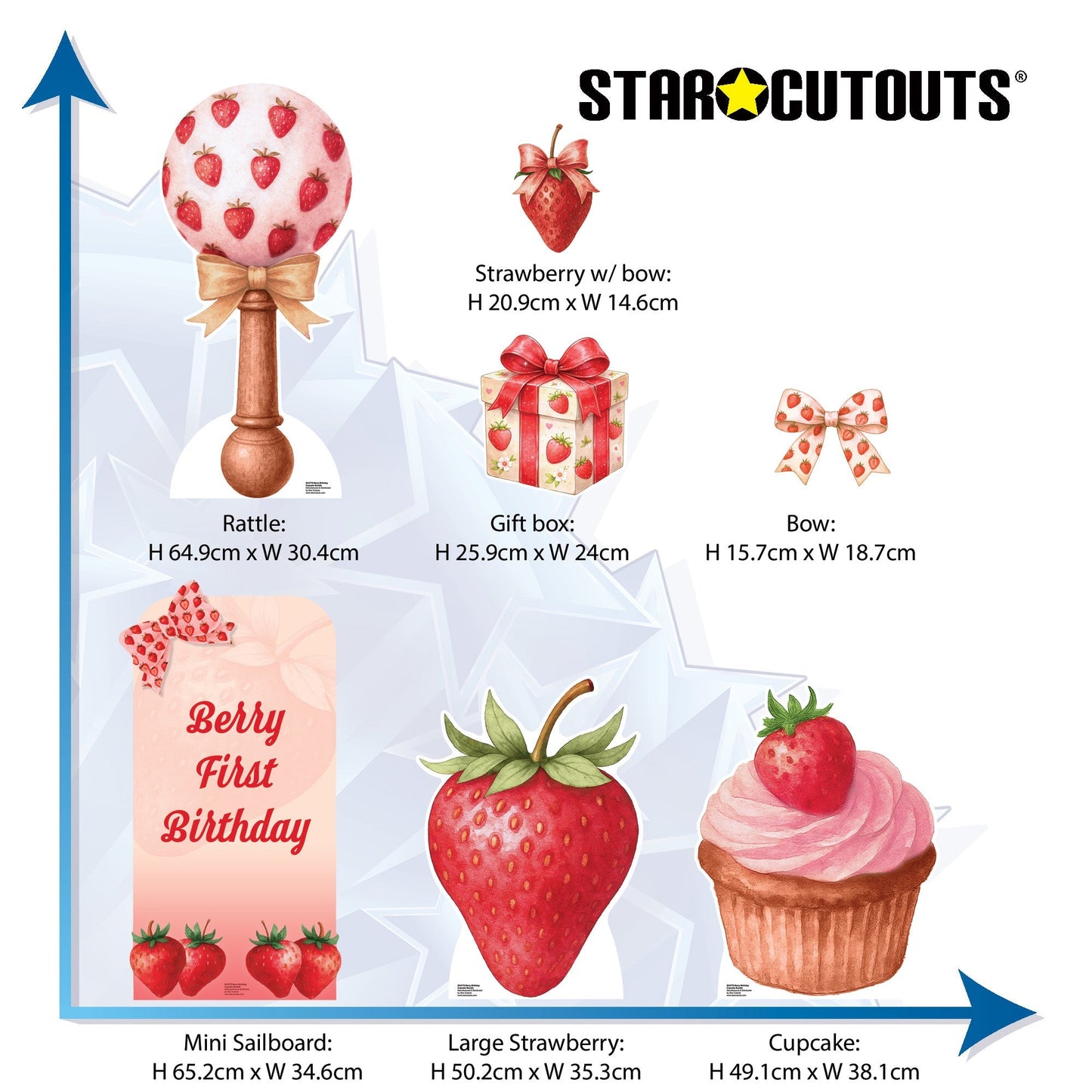 SC4779 Berry Birthday Cupcake Star Mini Bundle – Multi-Function  Cardboard Cutouts Height 65cm