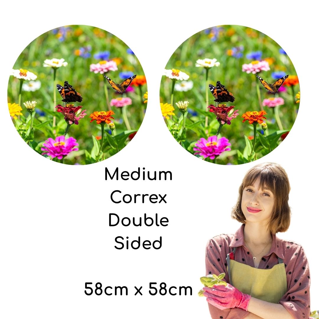 SCCIRCOR2DS - Medium Printed Rigid Circle Correx Board, Poster, Sign Double Sided Height 58cm