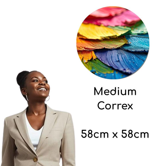 SCCIRCOR2 - Medium Printed Rigid Circle Correx Board, Poster, Sign Height 58cm