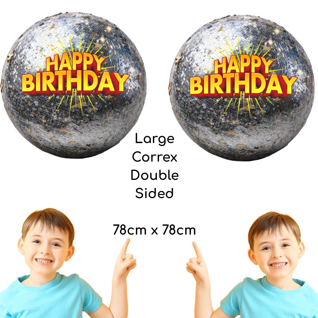 SCCIRCOR3DS- Large Printed Rigid Circle Correx Board, Poster, Sign Double Sided Height 78cm
