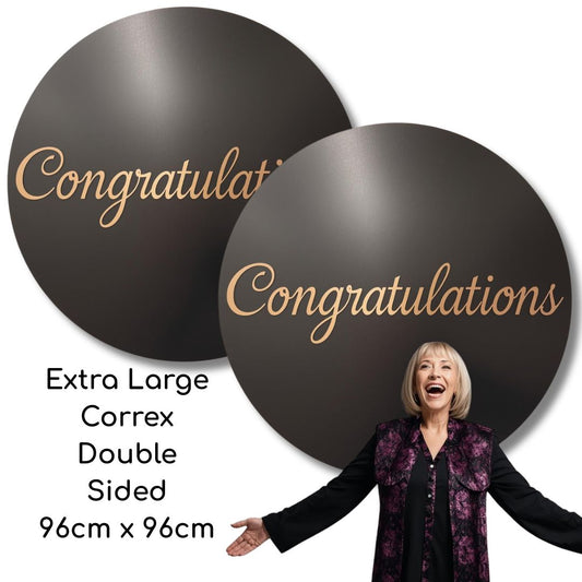 SCCIRCORREX4 DS Extra Large Printed Rigid Circle Correx Board, Poster, Sign Double Sided Height 96cm