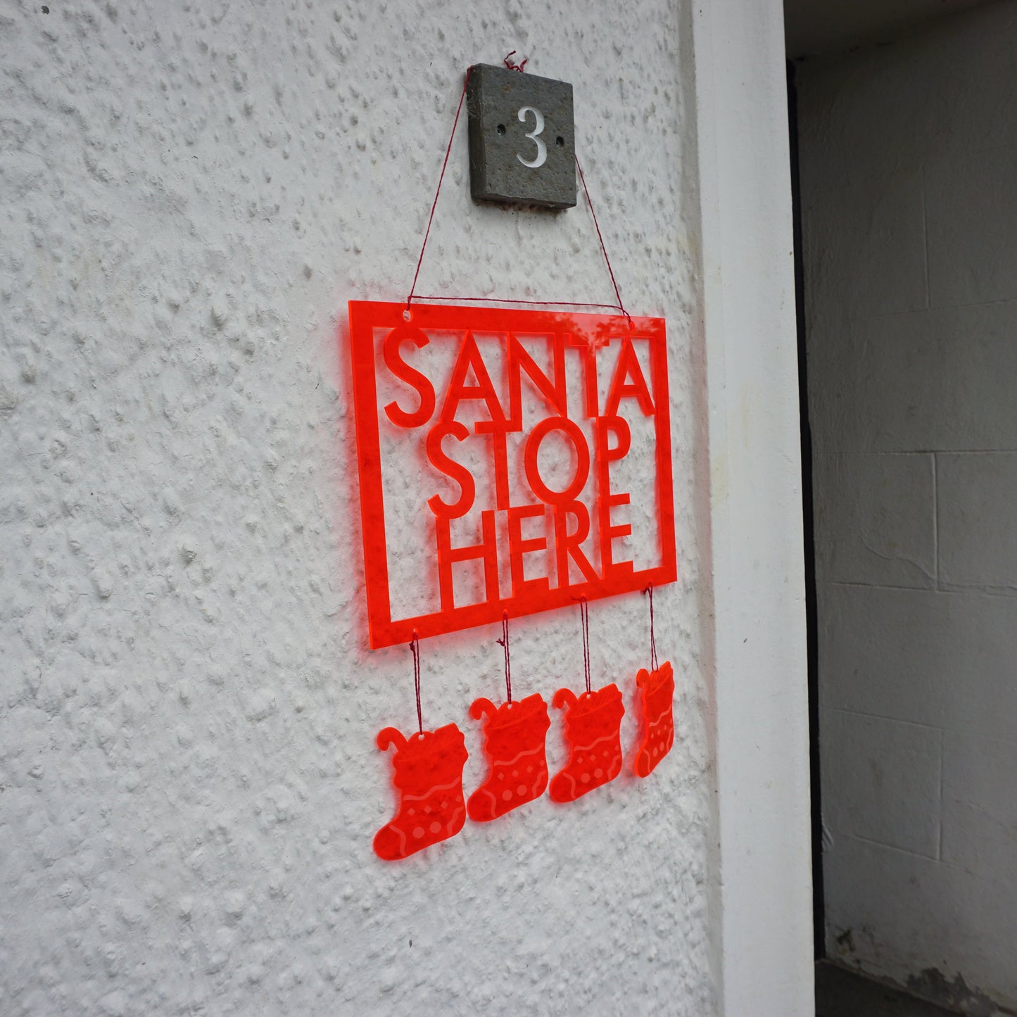 SunCatcher Christmas Sign 'Santa Stop Here'