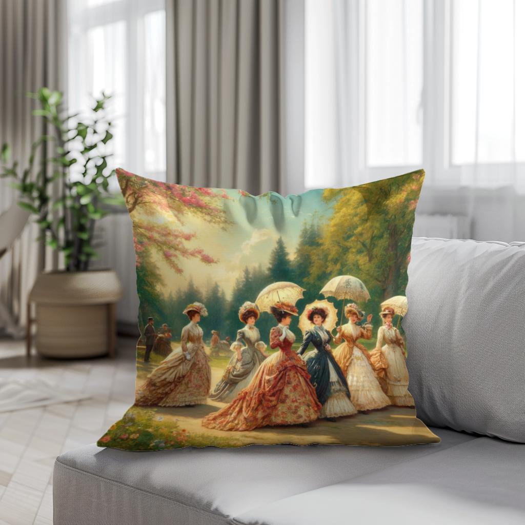 Victorian Spring Elegance Cotton Cushion