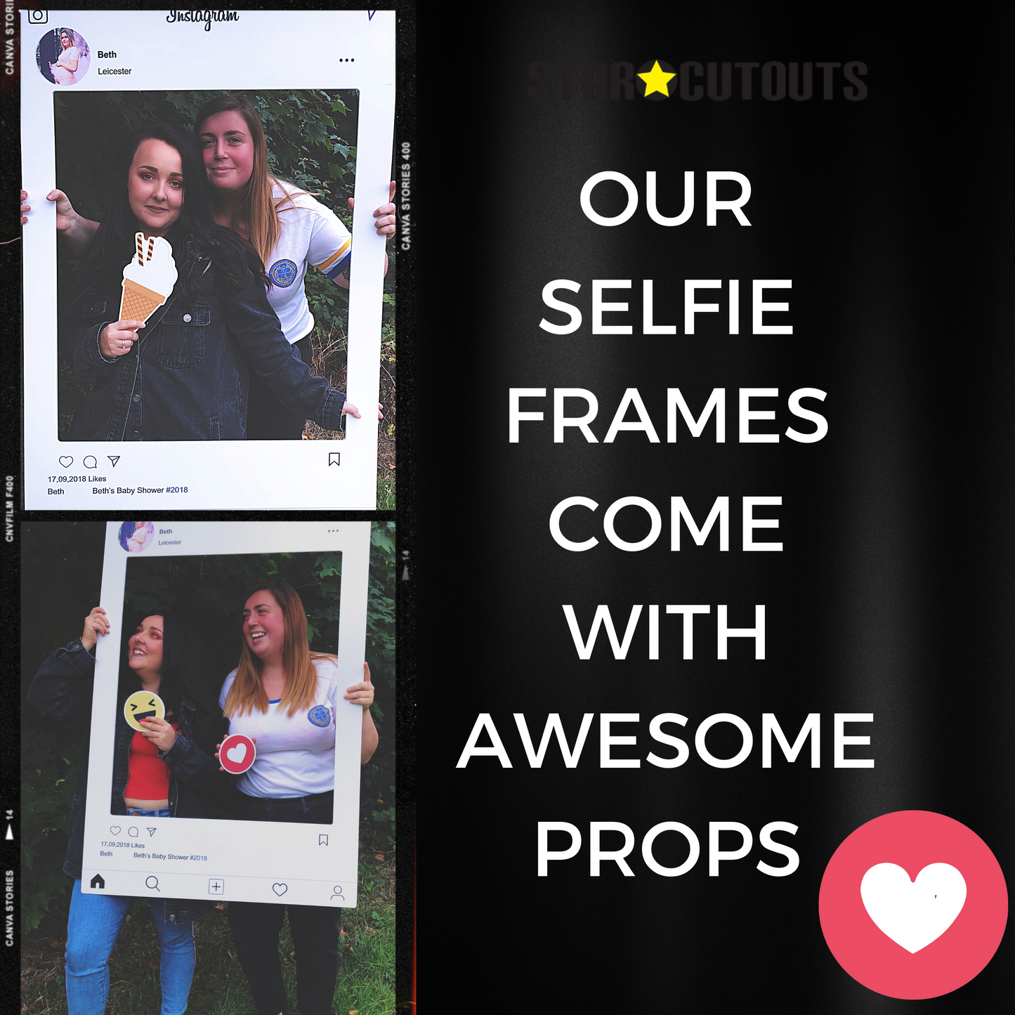 SF002 Selfie Frame Instagram Frame & Props Height 79.5 cm