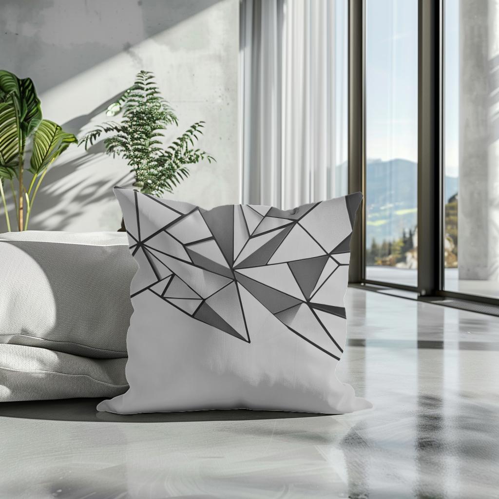 Geometric Elegance Cotton Cushion