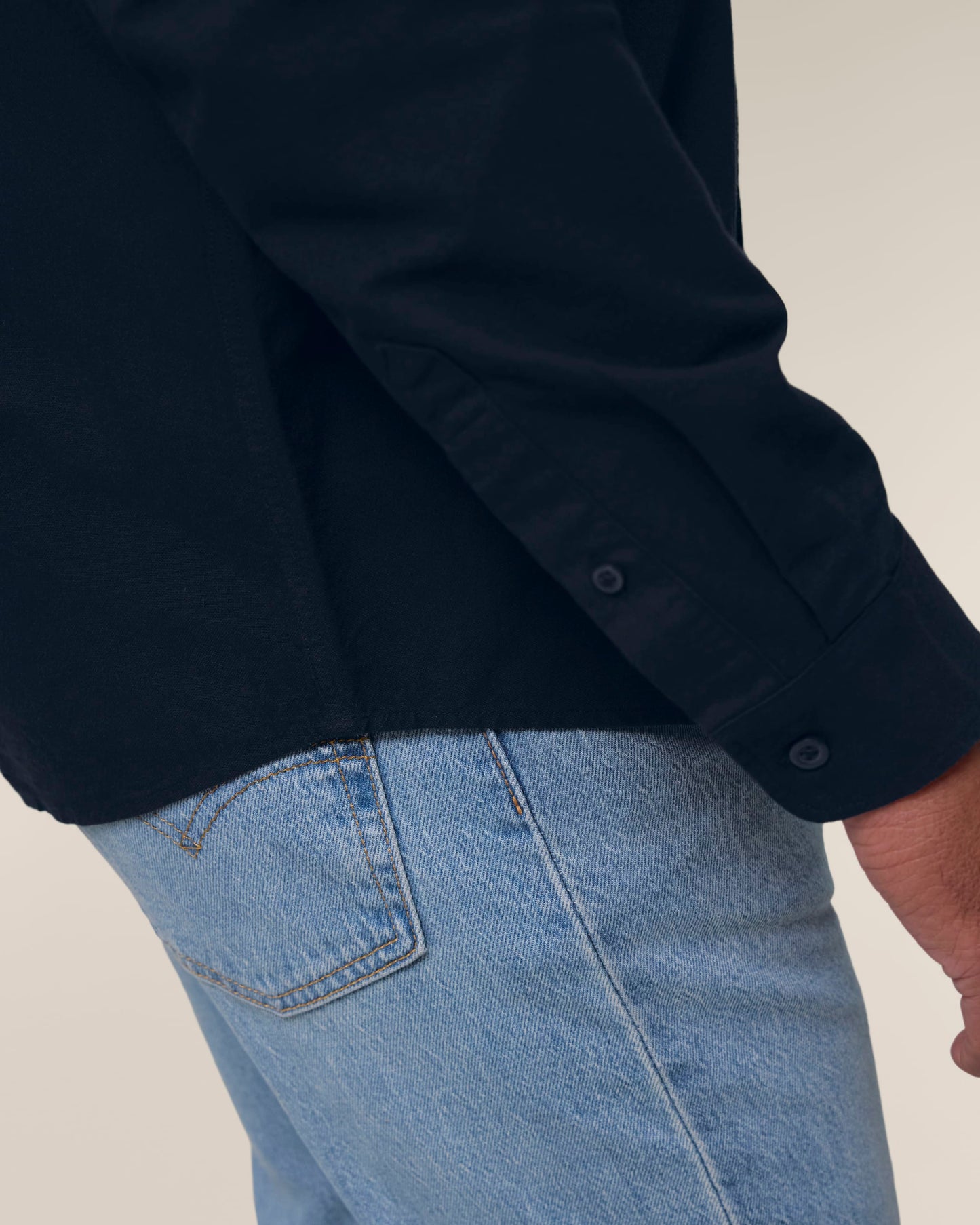 Organic Cotton Oxford Long Sleeve Shirt: Mens