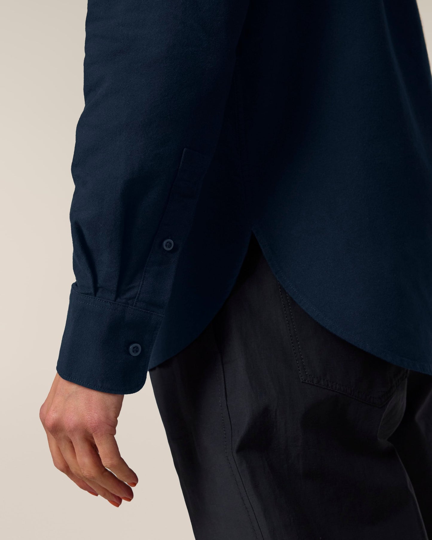 Organic Cotton Oxford Long Sleeve Shirt: Womens