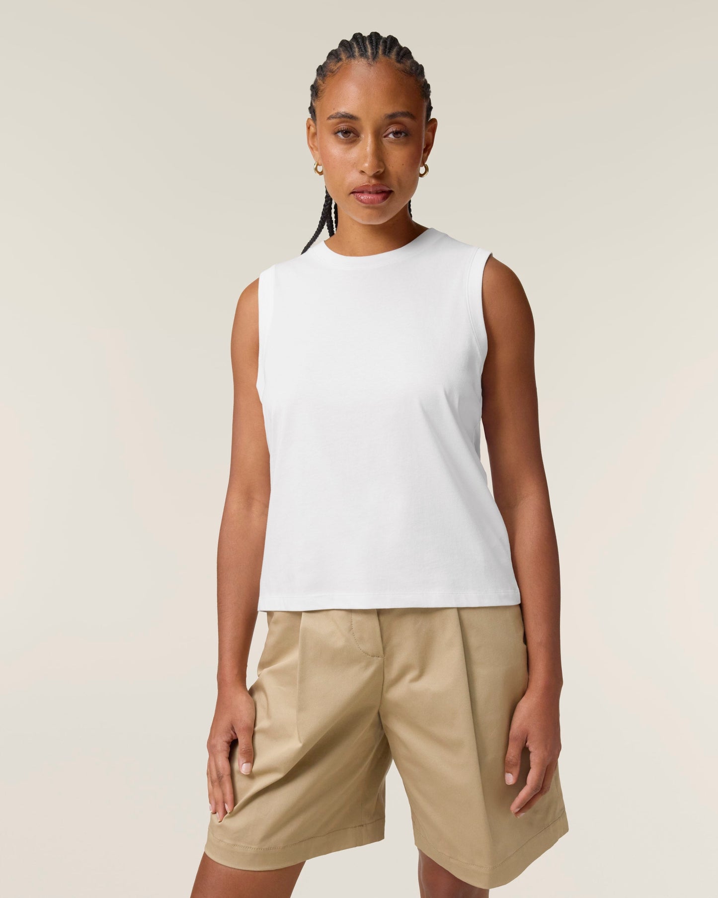 Organic High Neck Tank Top: Womens