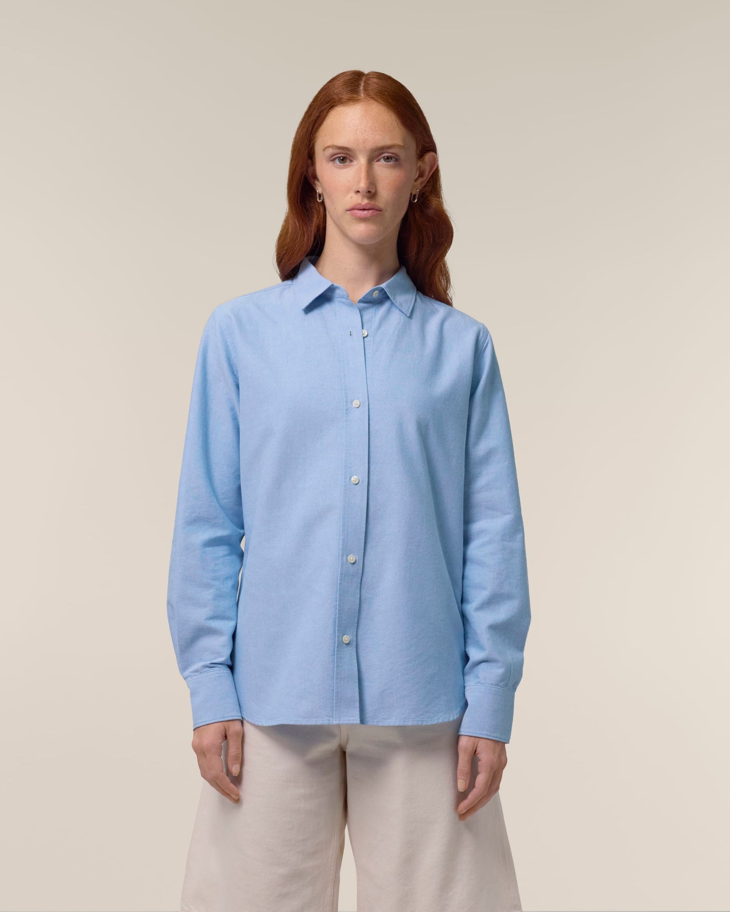 Organic Cotton Oxford Long Sleeve Shirt: Womens