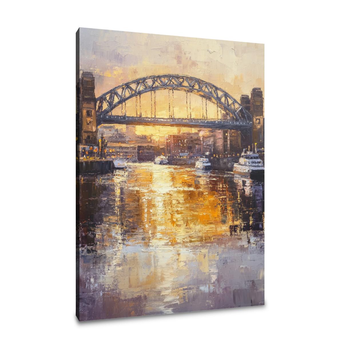 Tyne Bridge Golden Canvas
