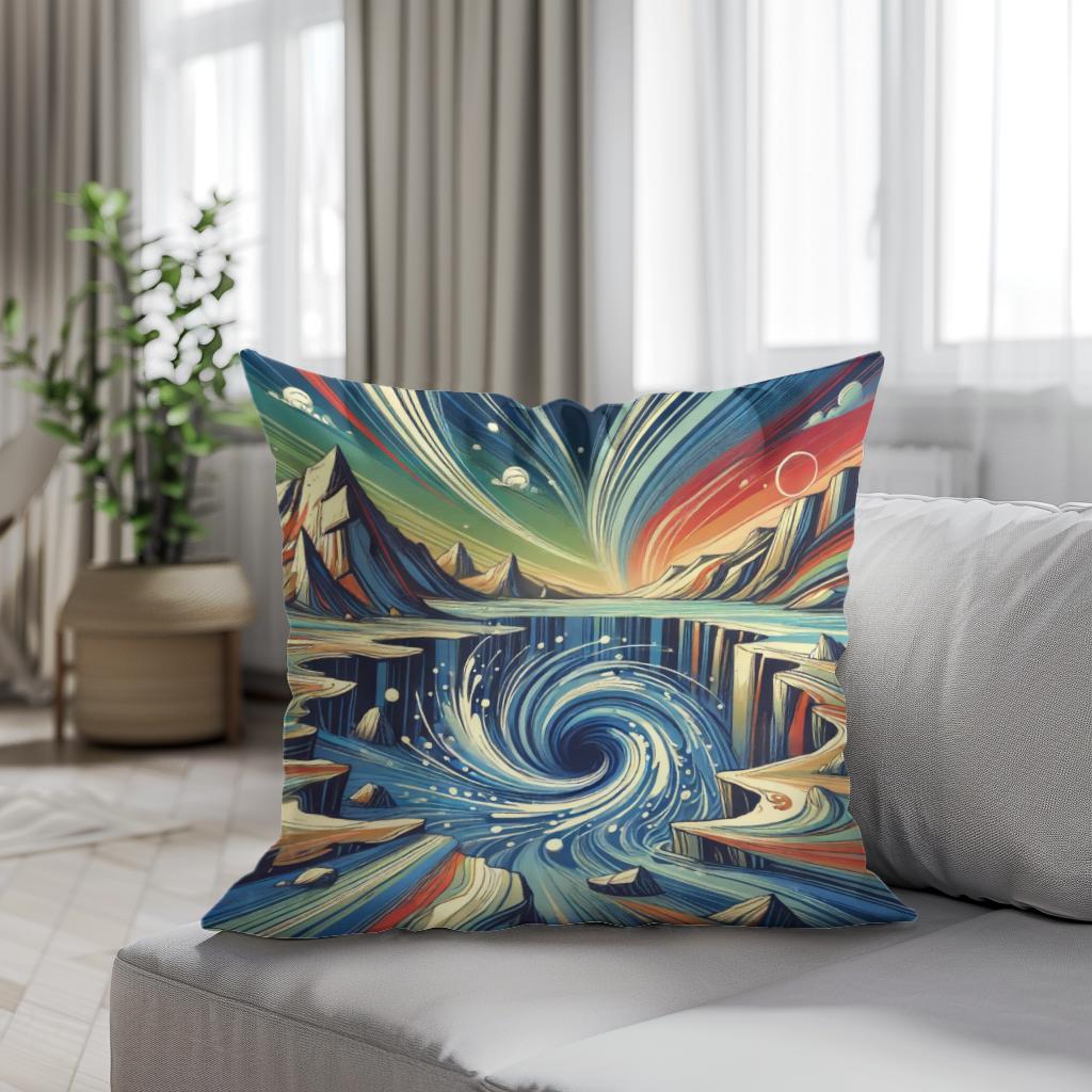 Oceanic Vortex Cotton Cushion