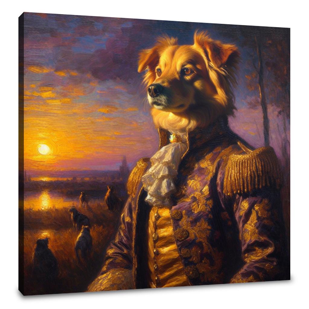 Regal Canine Sunset Majesty Canvas