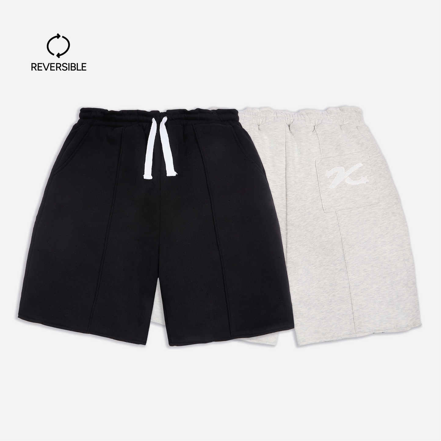 GREY/BLACK REVERSIBLE SHORTS
