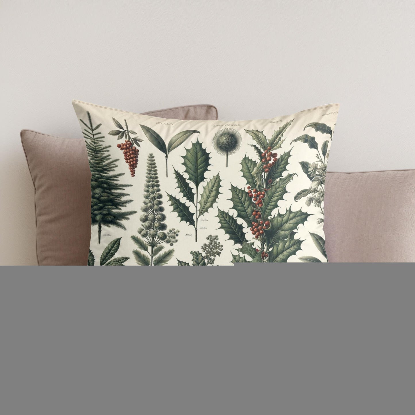 Winter Flora Archive Cotton Cushion