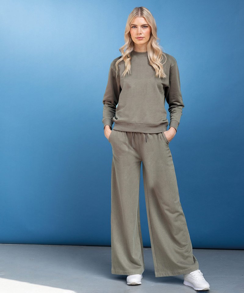 Regenerated Cotton Wide Leg Joggers: Womens