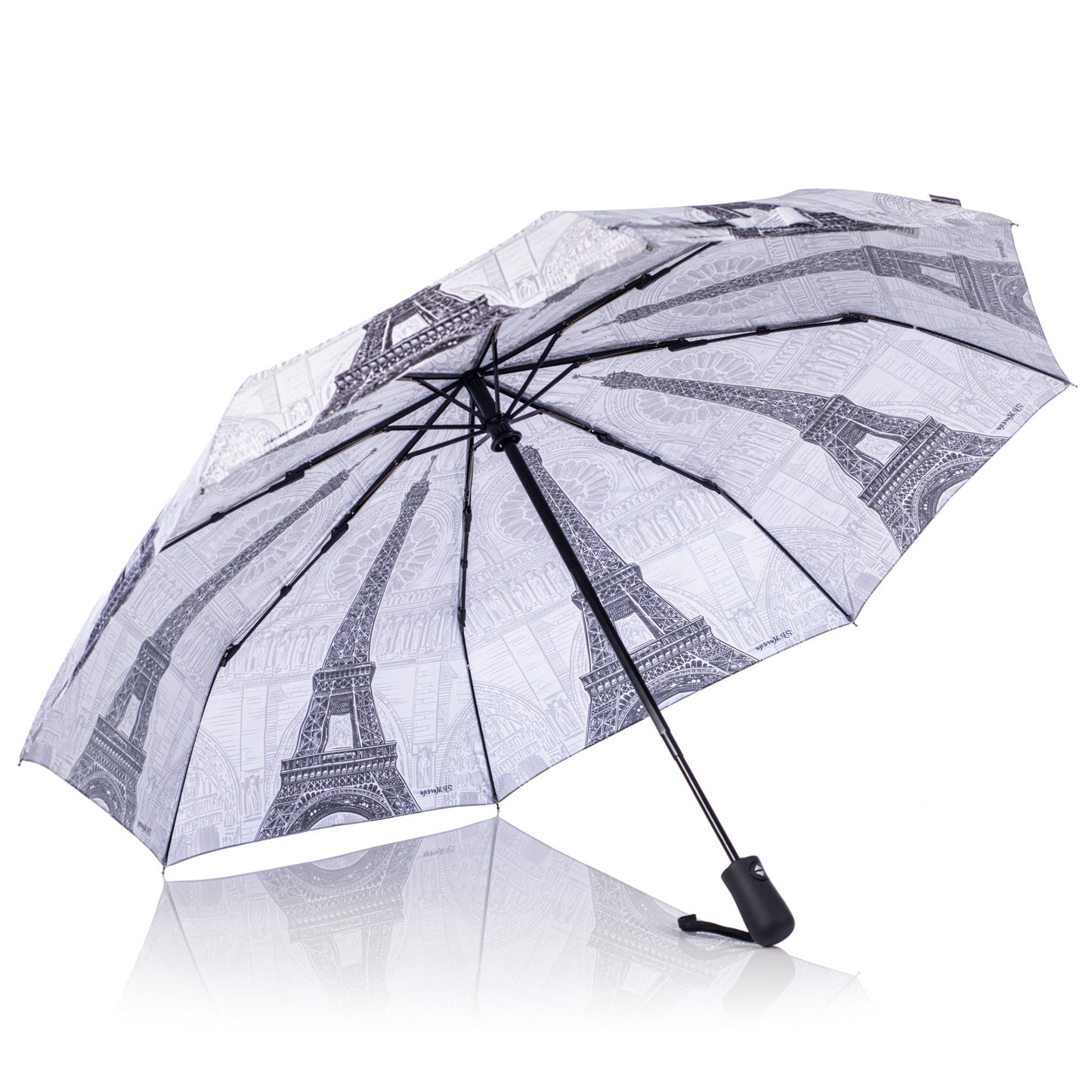 StormKing Folding City Umbrella Paris Black and White by Soake