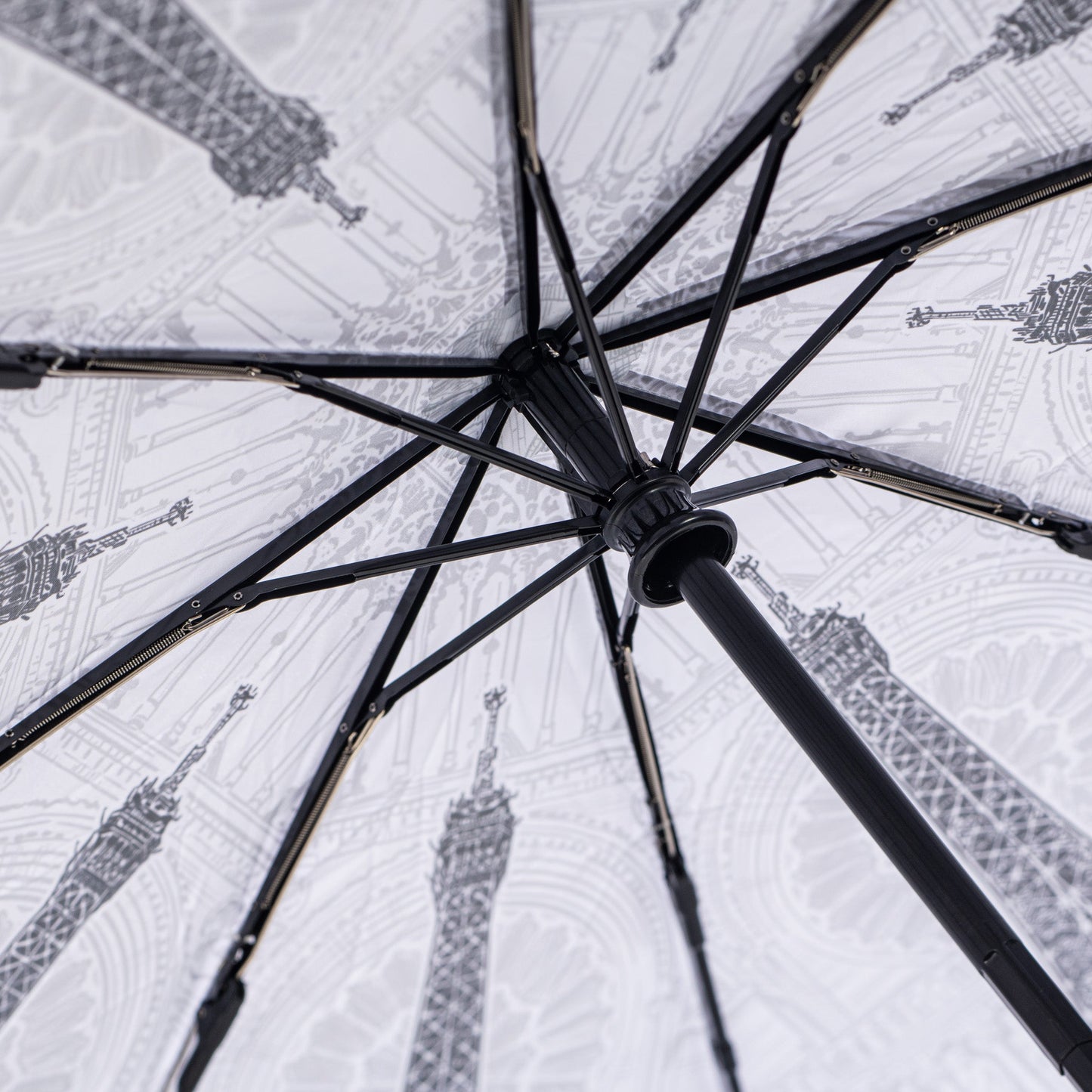 StormKing Folding City Umbrella Paris Black and White by Soake