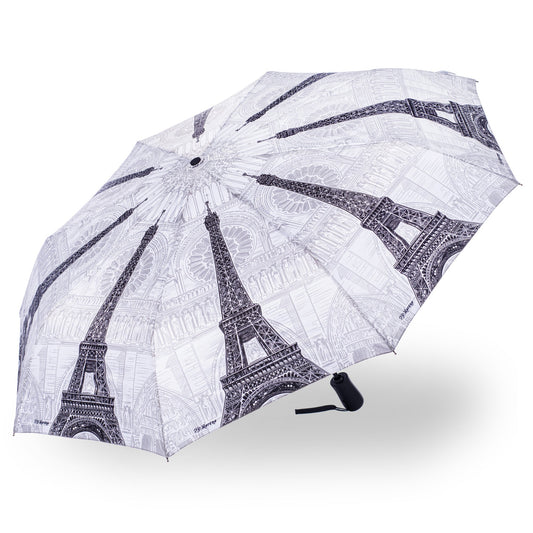 StormKing Folding City Umbrella Paris Black and White by Soake