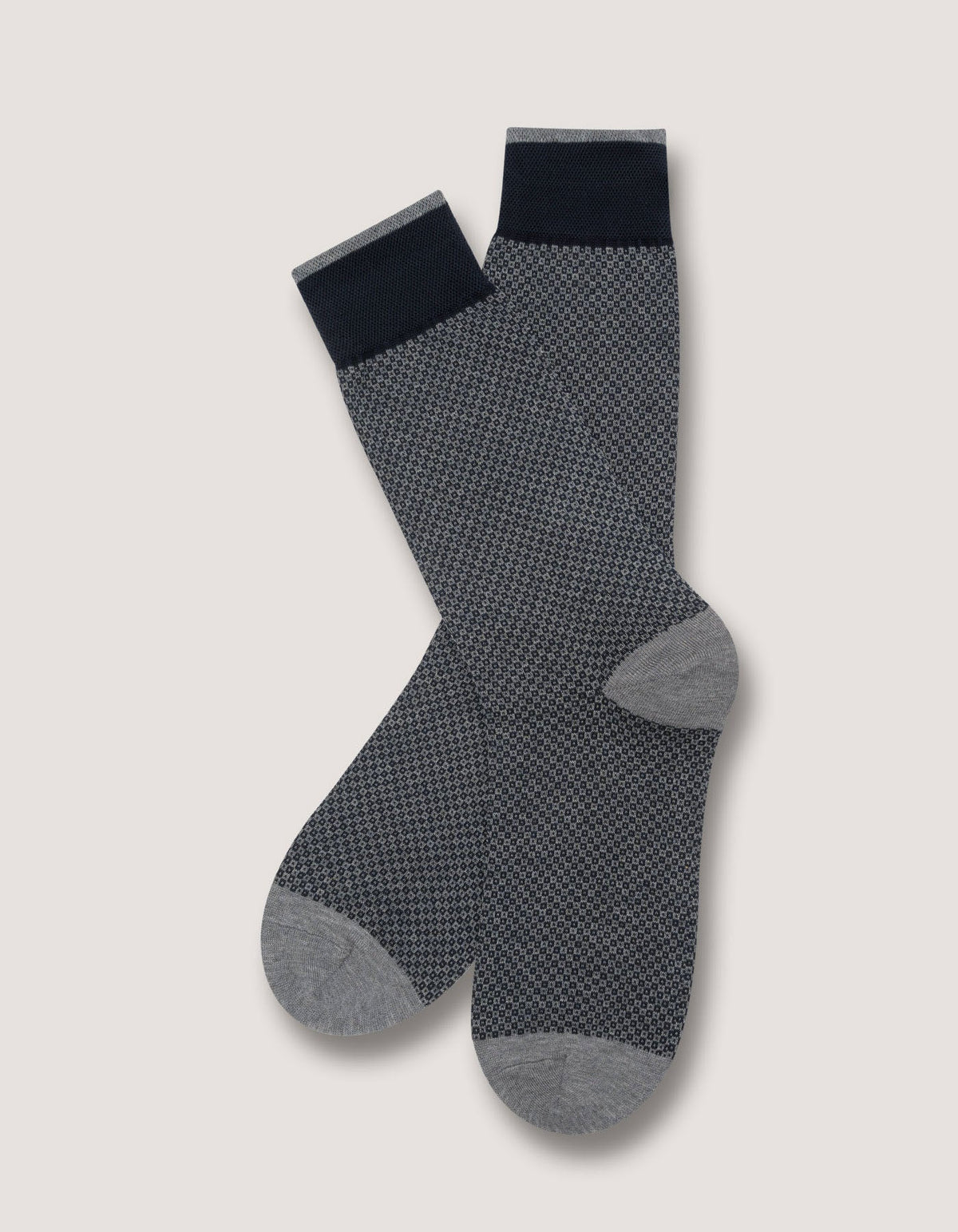 Steel Grey Geometric Pattern Socks