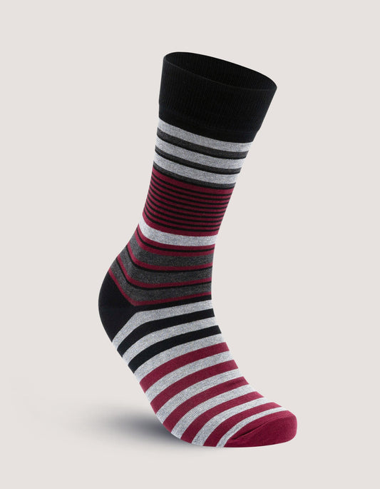 Burgundy Multi Stripe Socks