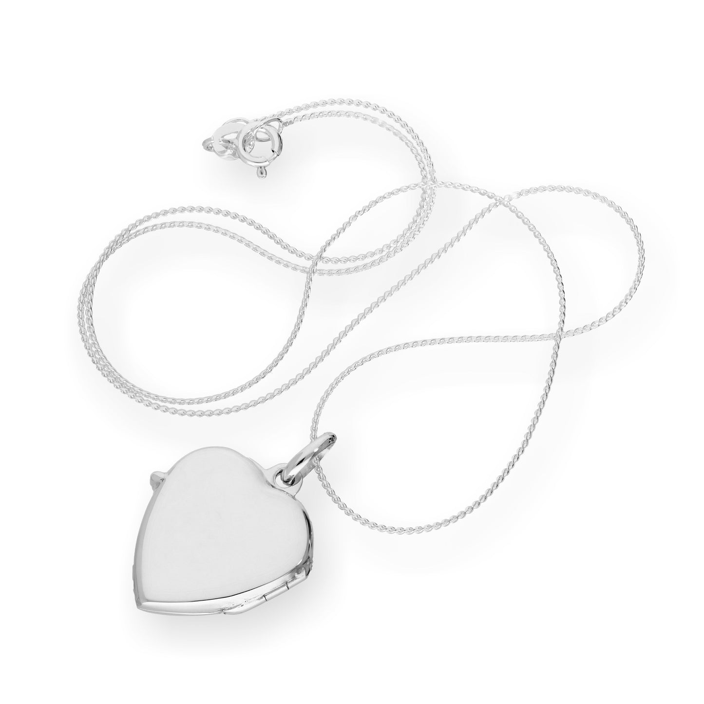 Sterling Silver Engravable Heart Locket on Chain 16 - 22 Inches