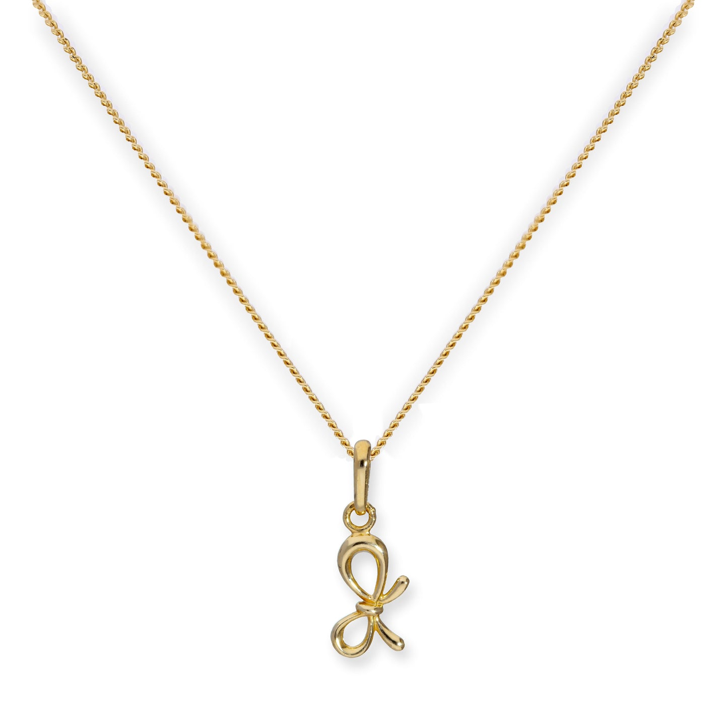 9ct Gold Ribbon Bow Pendant Necklace 16 - 20 Inches