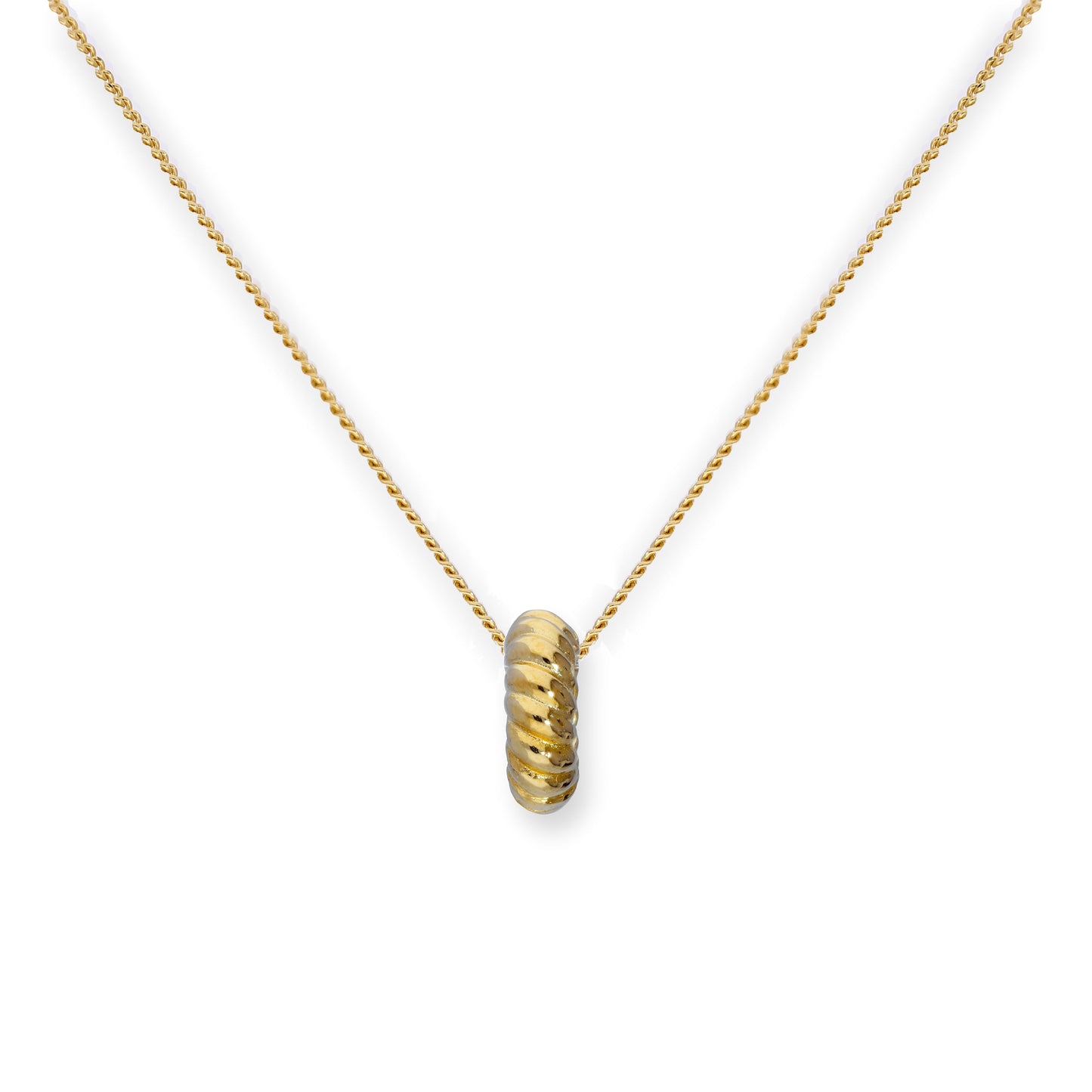 9ct Gold Woven Karma Circle Pendant Necklace 16 - 20 Inches