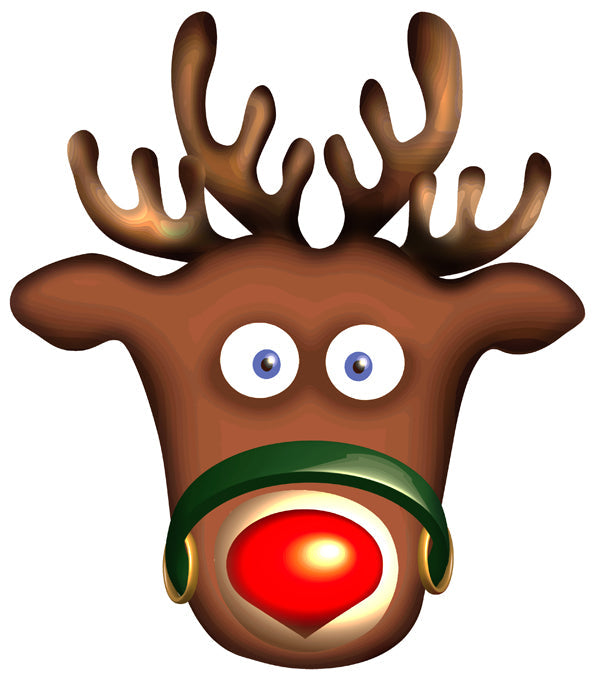 SMP136 Rudolph   Christmas Six Pack Cardboard Face Masks With Tabs and Elastic