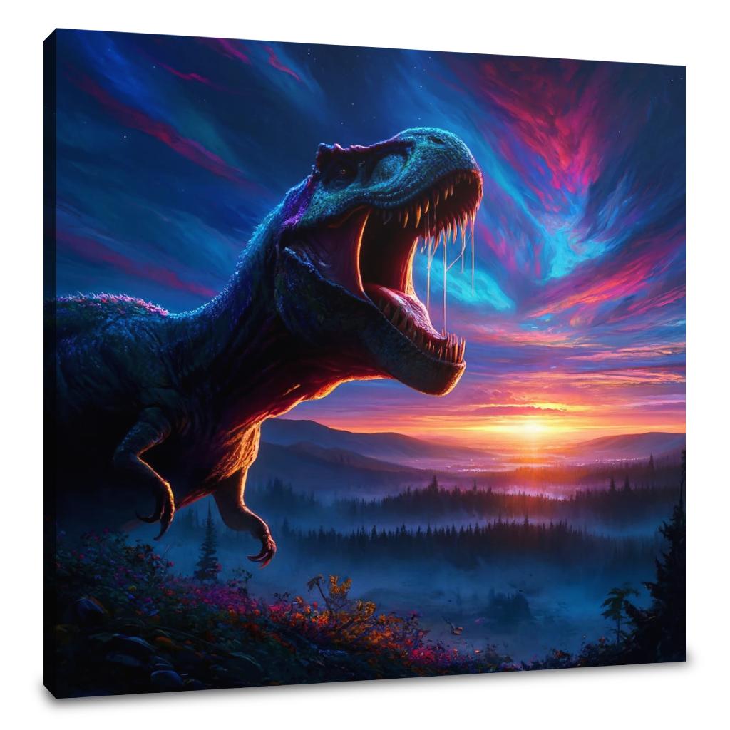 Twilight Roar Rex Canvas